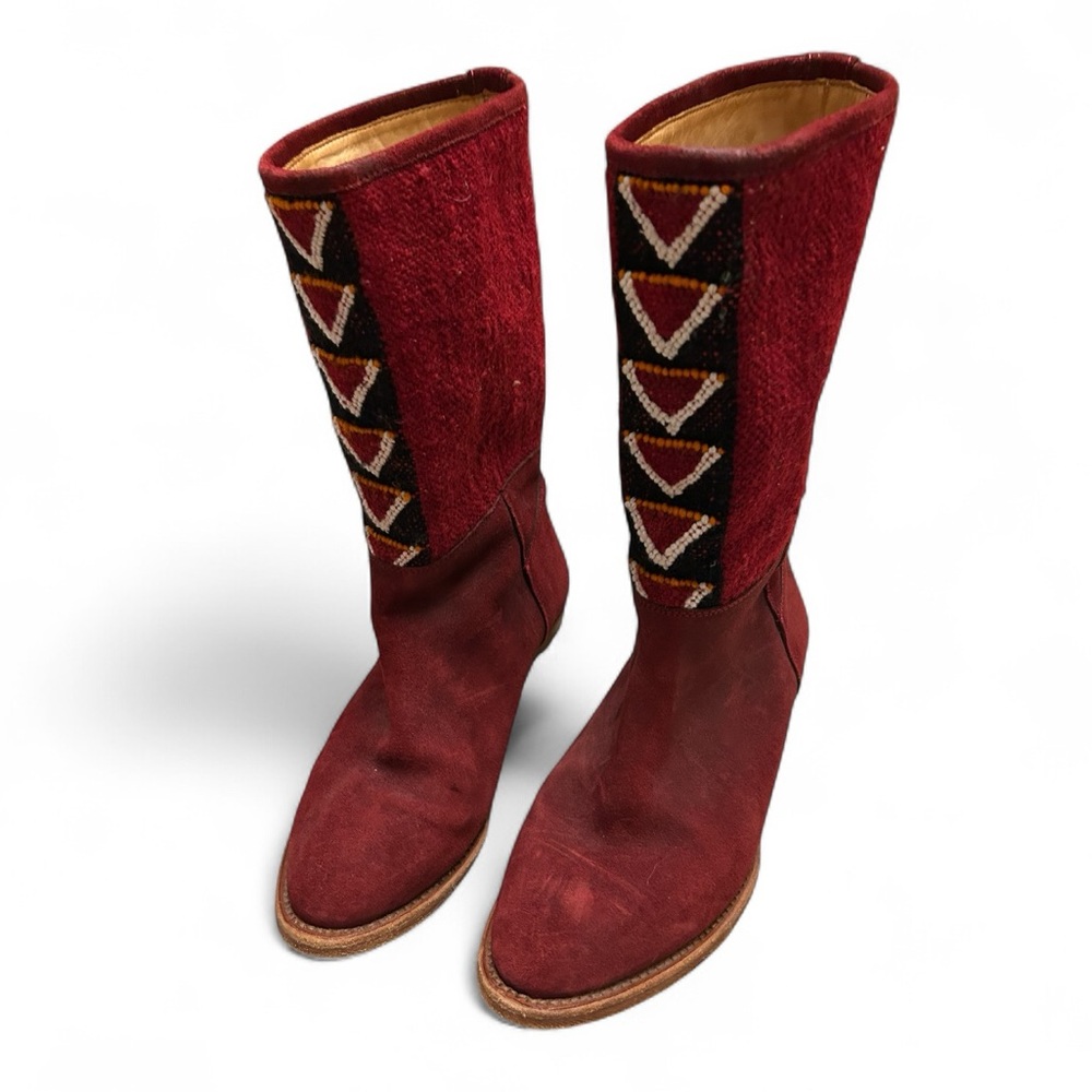 COBRA SOCIETY Moroccan Made Wool Textile Shaft Suede Handmade Boot